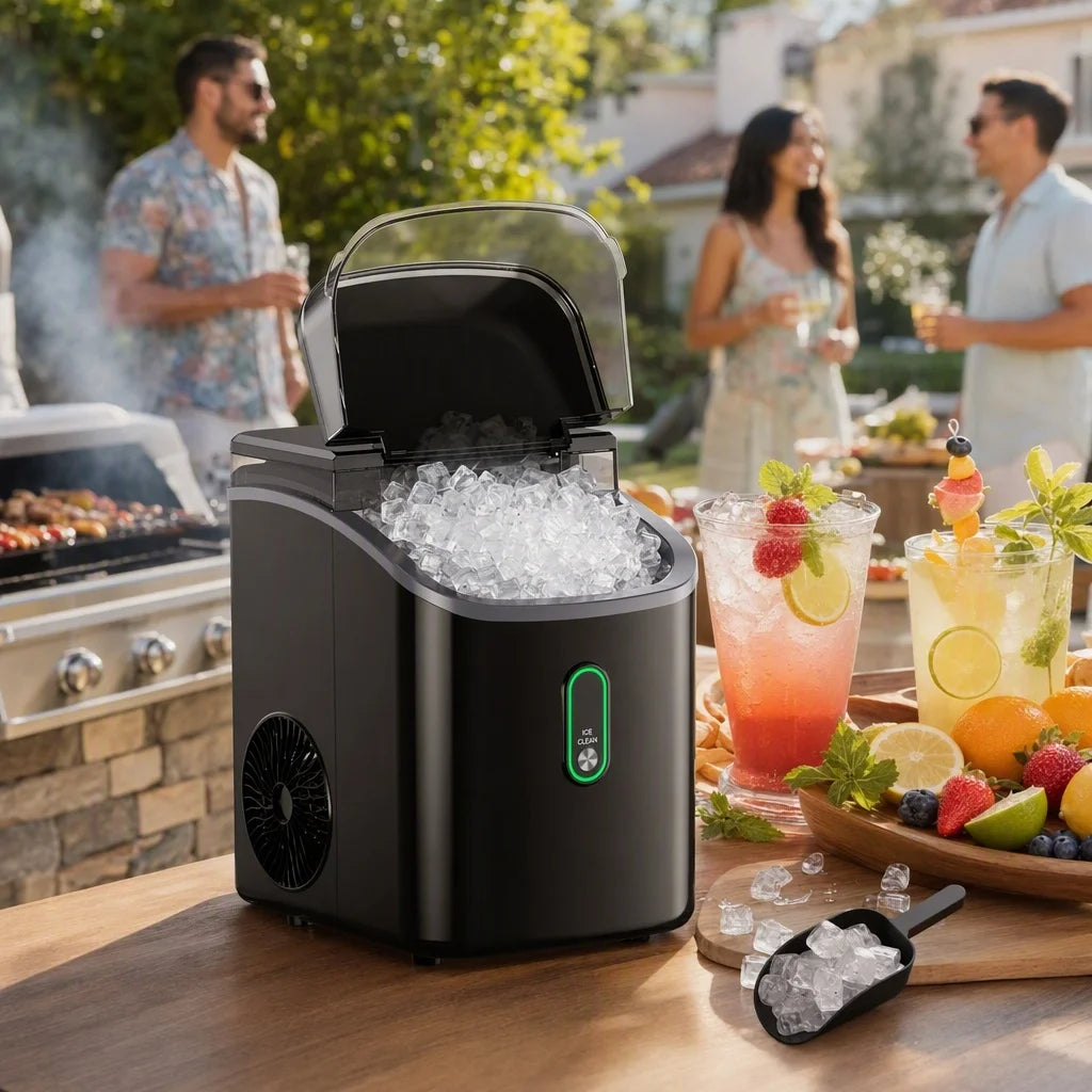 Nugget Ice Maker, Countertop Chewable Ice Machine