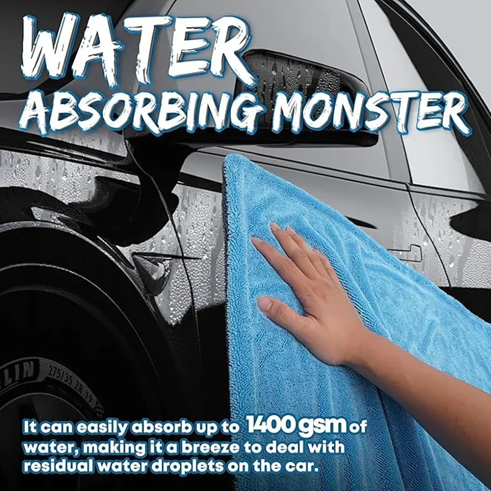 Microfibre Car Drying & Detailing Towel – Blue/Grey or Green/Grey
