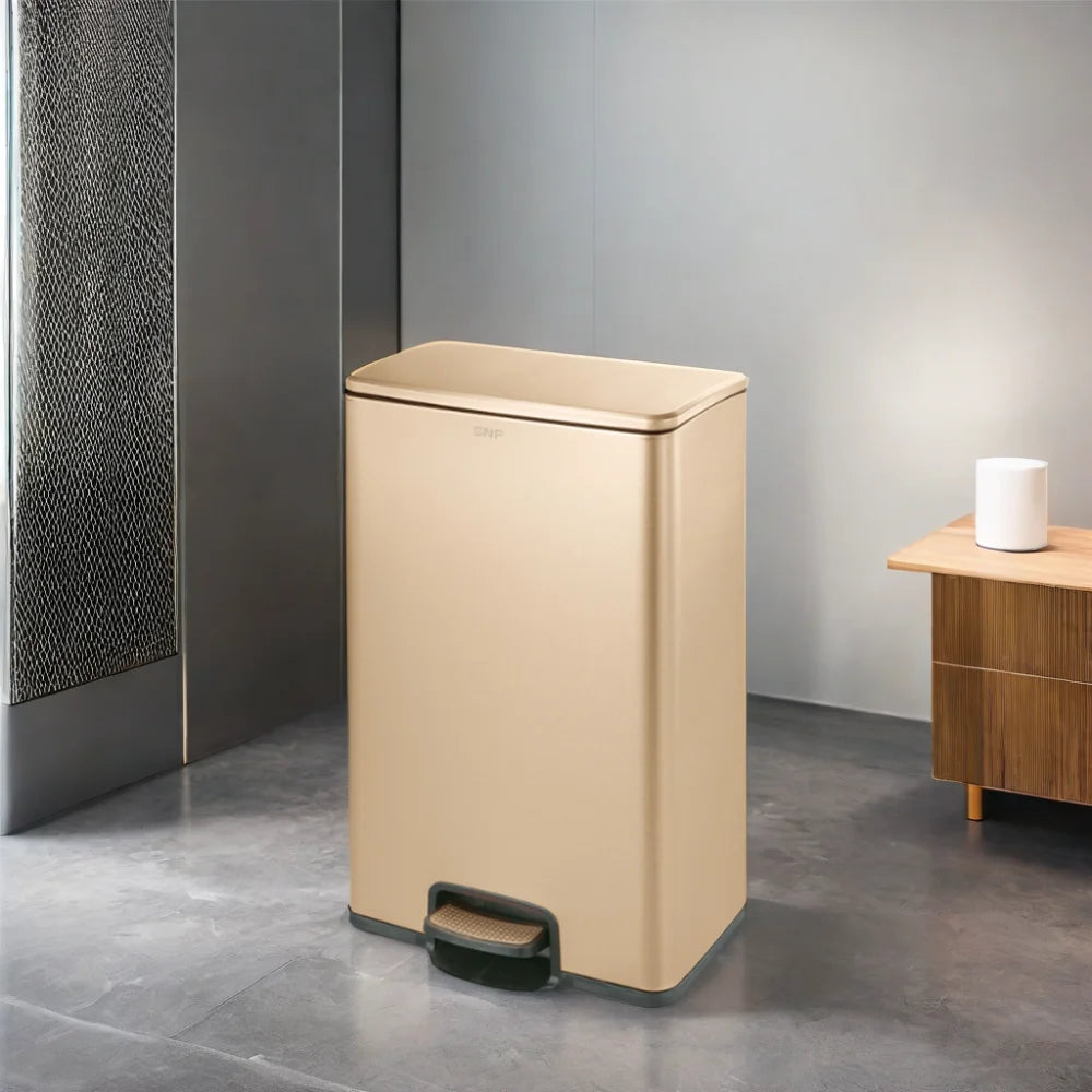 40L Stainless Steel Square Pedal Bin with Slow-Close Lid