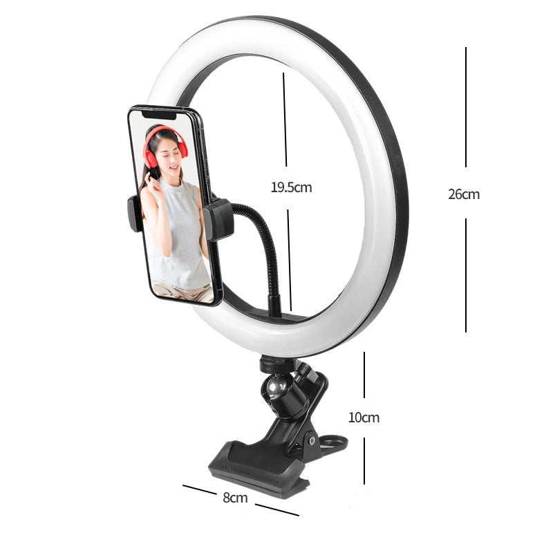 26cm Dimmable LED Ring Light - USB Selfie Lamp for Phone & Live Streaming