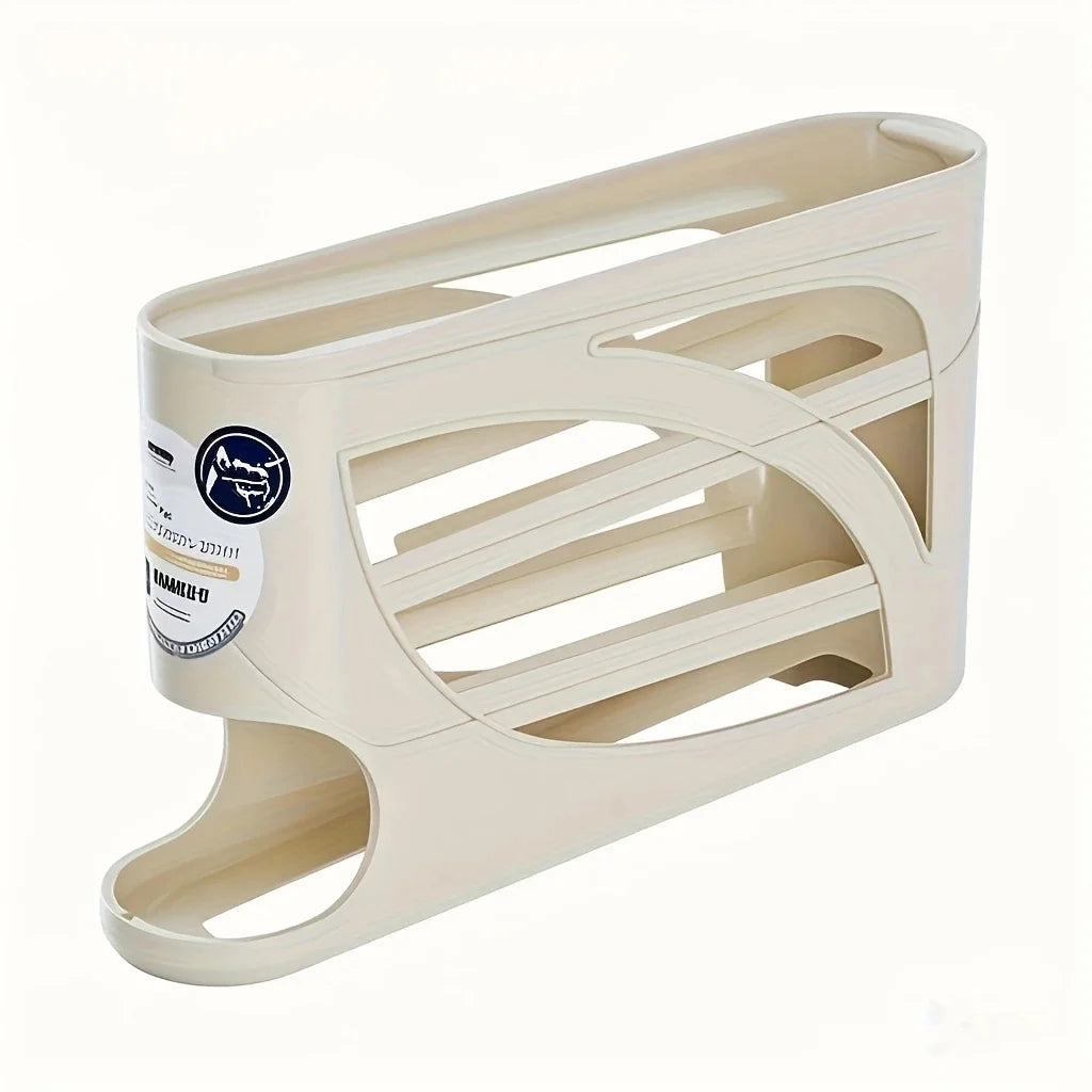 3-Tier Rolling Egg Organiser for Fridge | Holds 24–30 Eggs | Space-Saving Kitchen Storage Rack