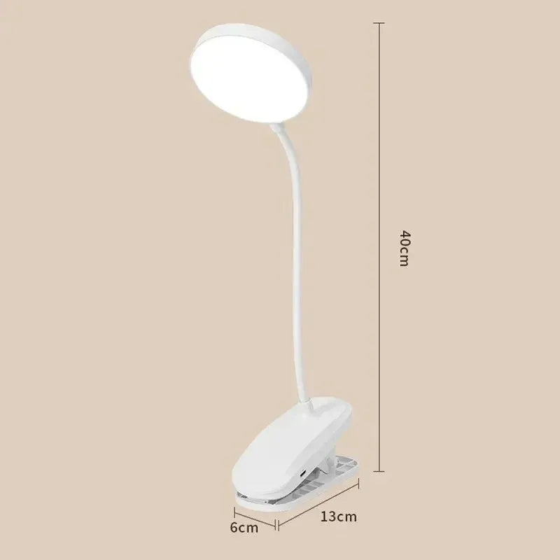 USB Rechargeable Clip-On LED Desk Lamp with 3 Colour Modes