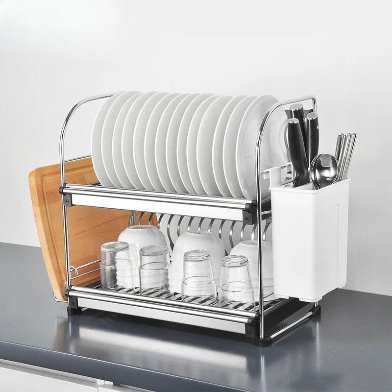 Kitchen Dish Rack Shelf Household Countertop Dishes Dish Rack Narrow Sink Cutlery Plate Storage Rack