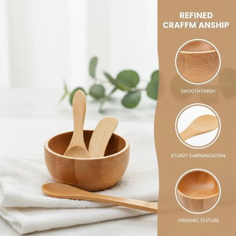 3-Piece Bamboo Facial Mask Mixing Bowl Set