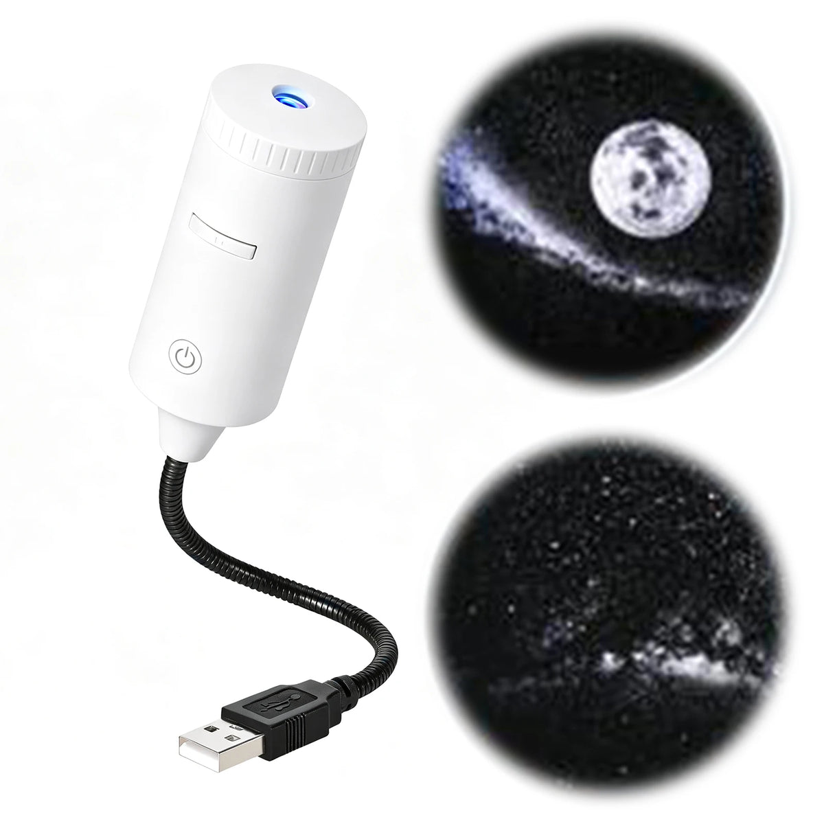 USB Star Projector Lamp, Galaxy Night Light with Adjustable Focus