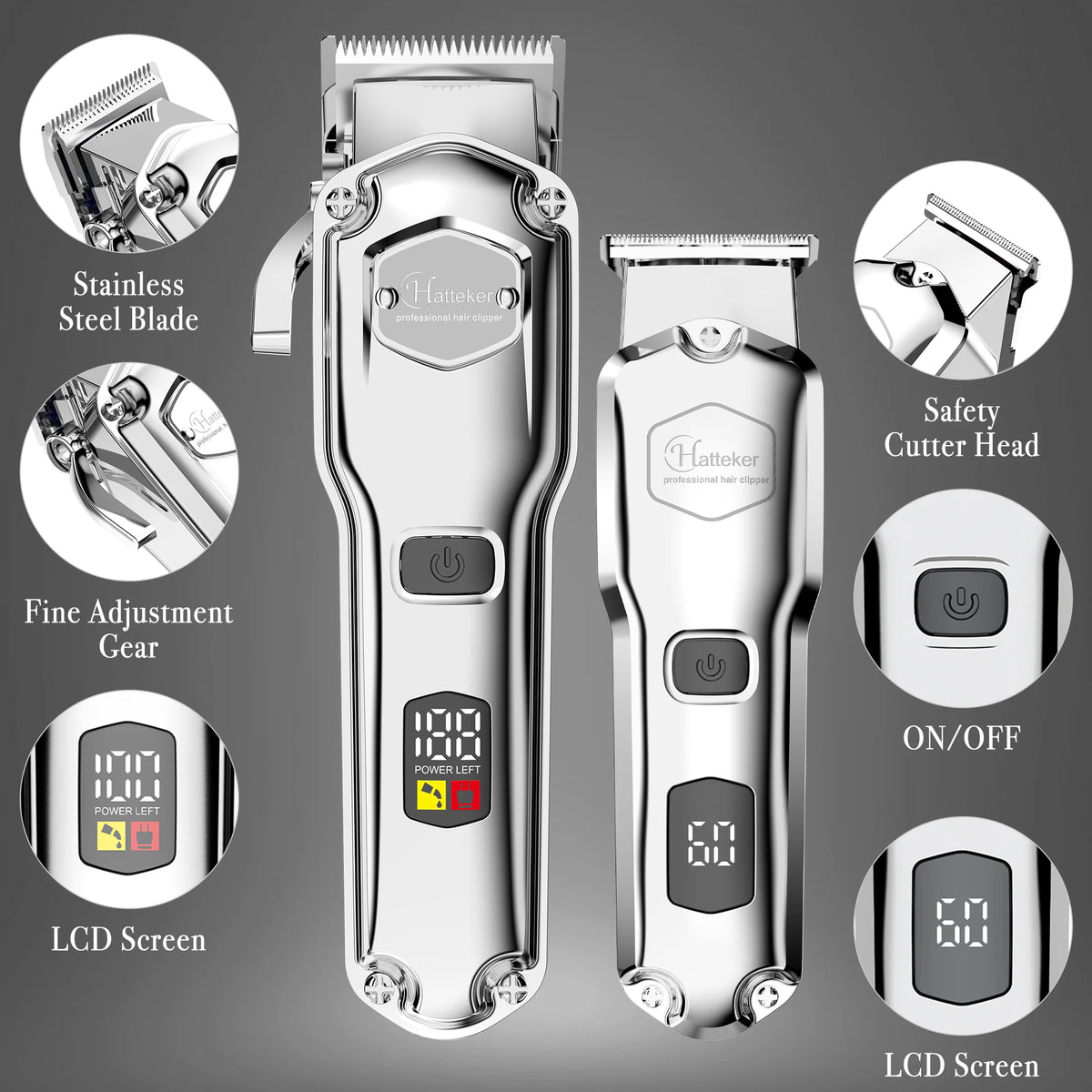 Hatteker Cordless Hair Clipper & Trimmer Combo Kit