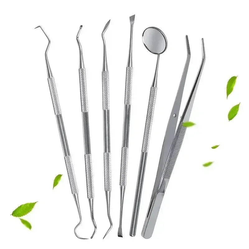 3/5/6PCS Stainless Steel Dentist Oral Tools Cleaning Flossing Tartar Removal Easy to Clean Not Easy to Break Dental Oral Mirror