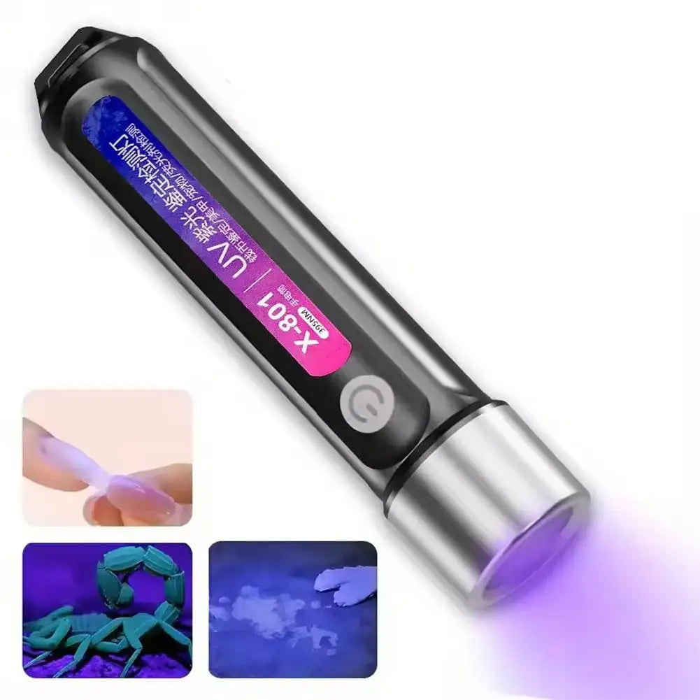 USB Rechargeable UV Torch – 395nm Mini Blacklight