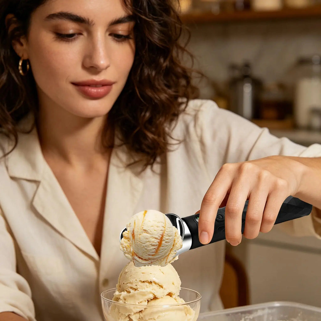 Heated Ice Cream Scoop, Rechargeable with LED Display