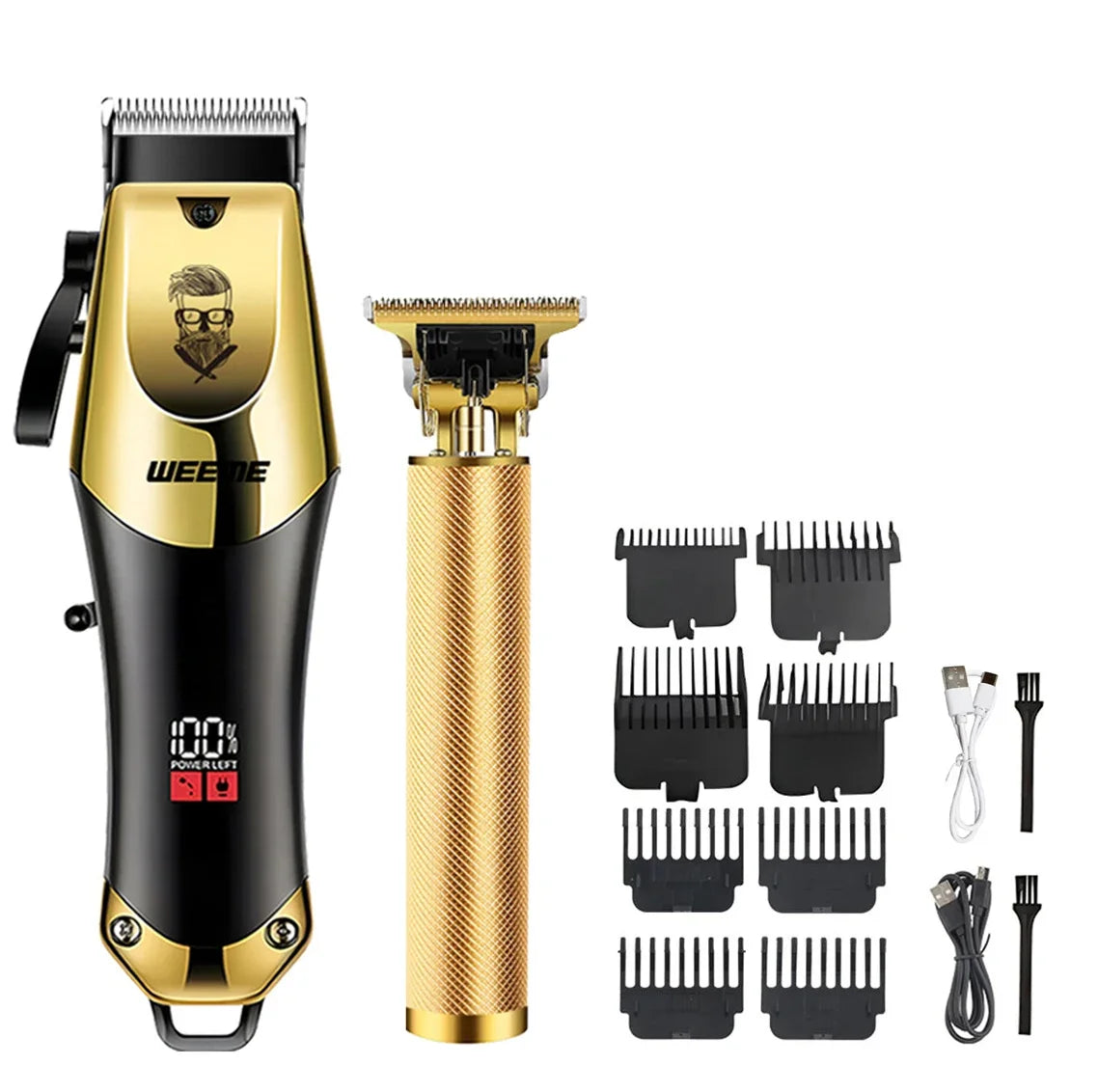 T9 Cordless Hair Clipper with Anti-Slip Grip, 4 Guide Combs and USB-C Charging