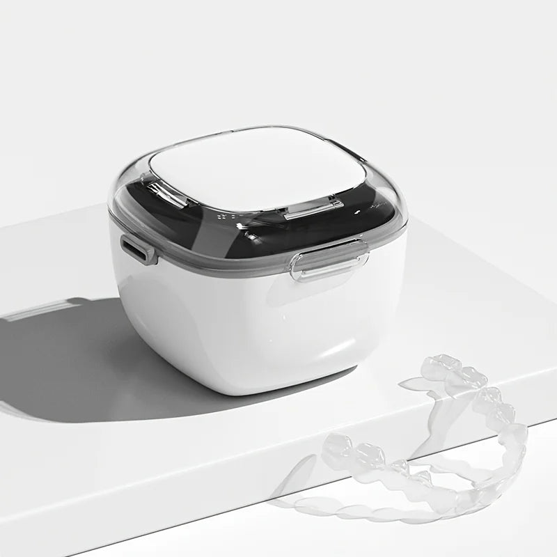 Multi-functional Retainer Case Portable Mouth Guard Box Oral Cleaning False Teeth Denture Storage Box Teeth Aligner Braces Box