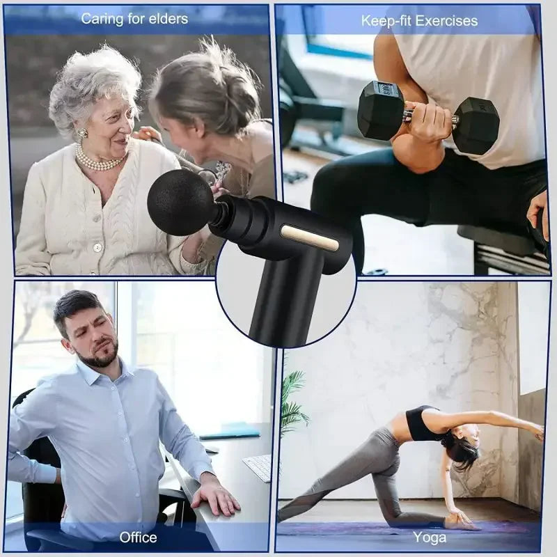 Portable USB Rechargeable Massage Gun, Handheld Percussion Massager