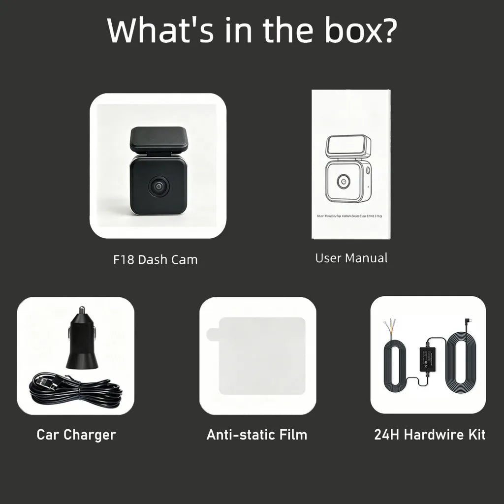 F18 2K Mini Dash Cam with Wi-Fi & Parking Monitor