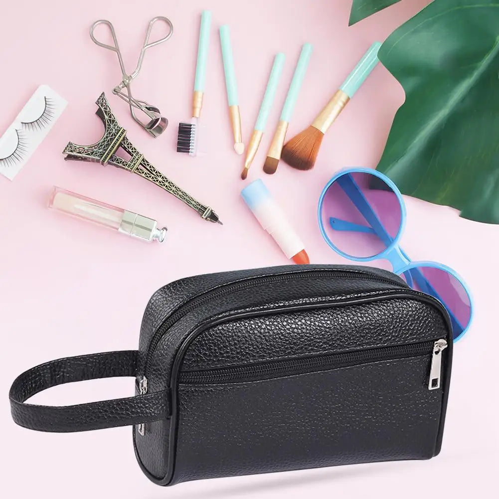 Travel Mens Toiletry Bag PU Leather Women Cosmetic Necessaire Case Waterproof Ladies Makeup Bag Beauty Wash Pouch Handbag