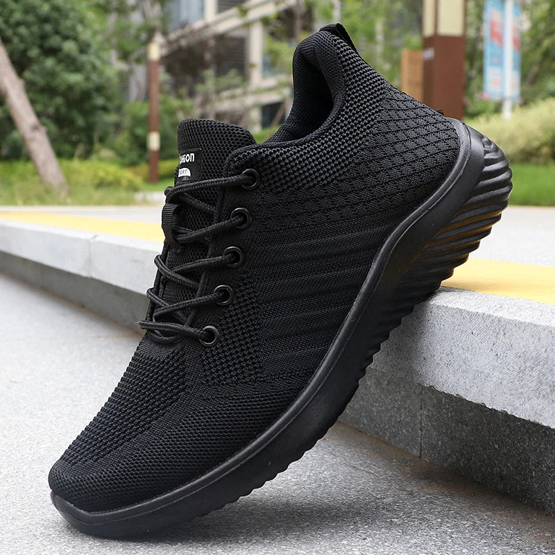 Men's Solid Lace-Up Casual Shoes, Lightweight Outdoor Sneakers Suitable for All-Season Training and Exercise, Lightweight, Breathable, Non-Slip, Ideal for Casual Walking Enthusiasts