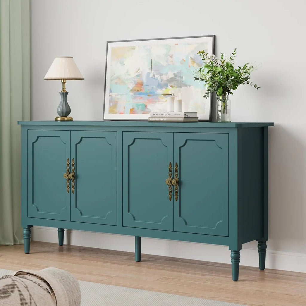 Modern Sideboard Buffet Cabinet with Adjustable Shelves & Carved Handles
