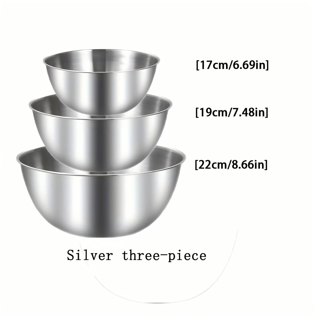 3-Piece Stainless Steel Mixing Bowl Set