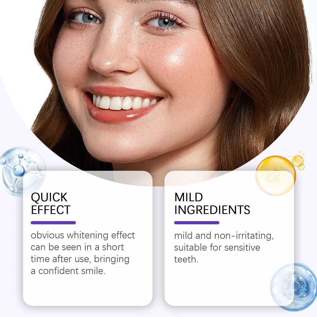Purple Teeth Whitening Strips Lighten Yellow Tooth Brightener Remove Smoking Coffee Tea Stains Reduce Plaque Bleach Teeth Patch
