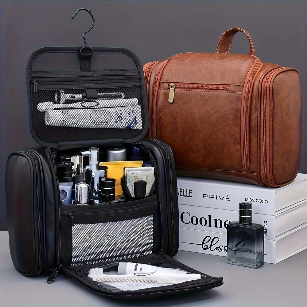 Large Capacity Unisex Travel Toiletry Bag with Hook, Multi-Compartment Wash Bag, Great for Daily Outing Ideal Gift for Men Women