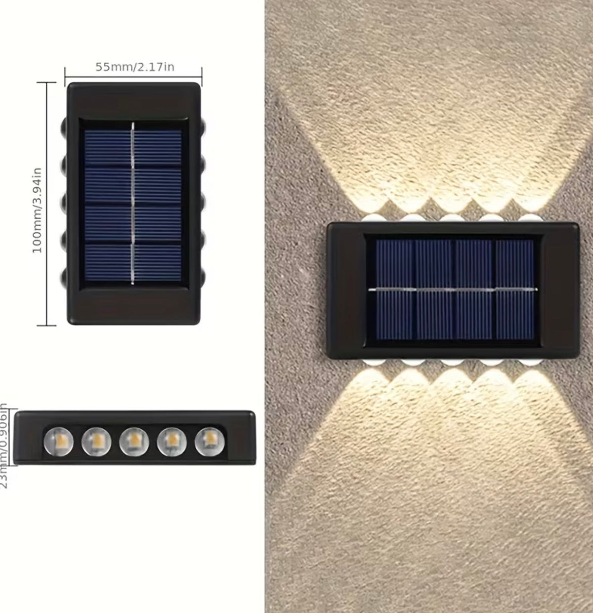 Outdoor Solar LED Wall Light – Up & Down Garden Lighting