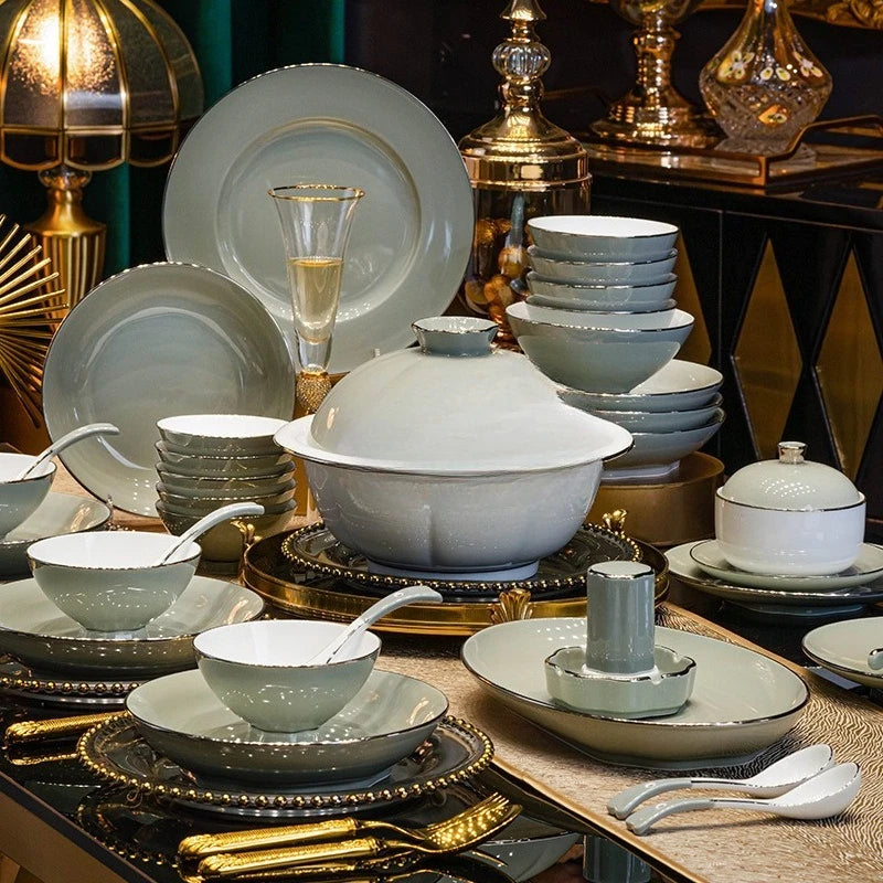 Cutlery Set Color Dish Set Household Chinese Style