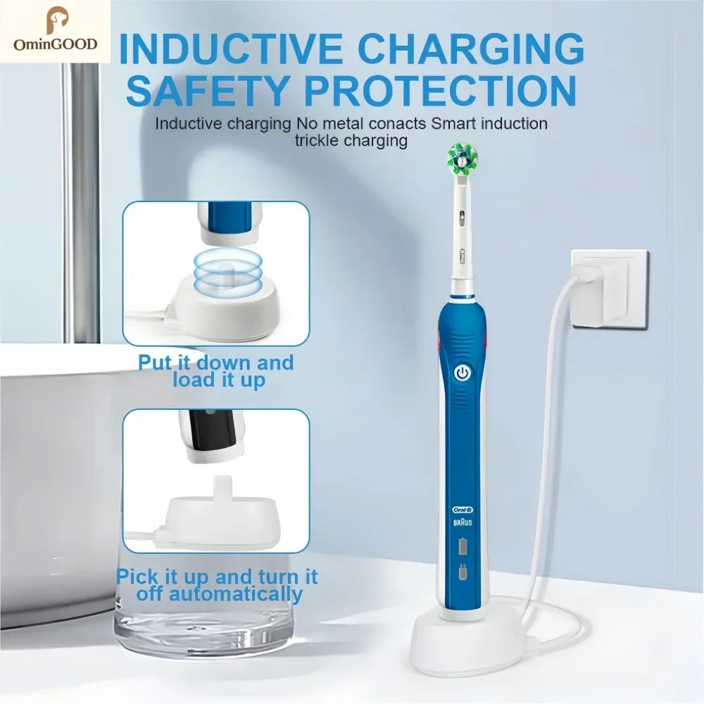 Portable Replacement Charging Base Travel Charger Dock Compatible with Braun Oral-B D12 Pro iO Series Electric Toothbrush
