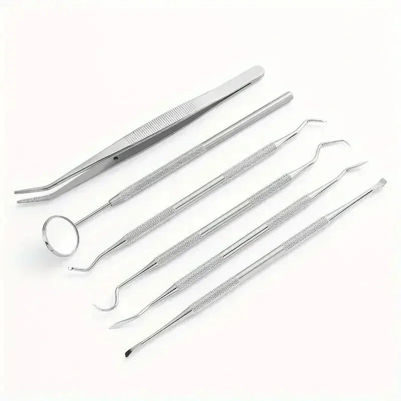 3/5/6PCS Stainless Steel Dentist Oral Tools Cleaning Flossing Tartar Removal Easy to Clean Not Easy to Break Dental Oral Mirror