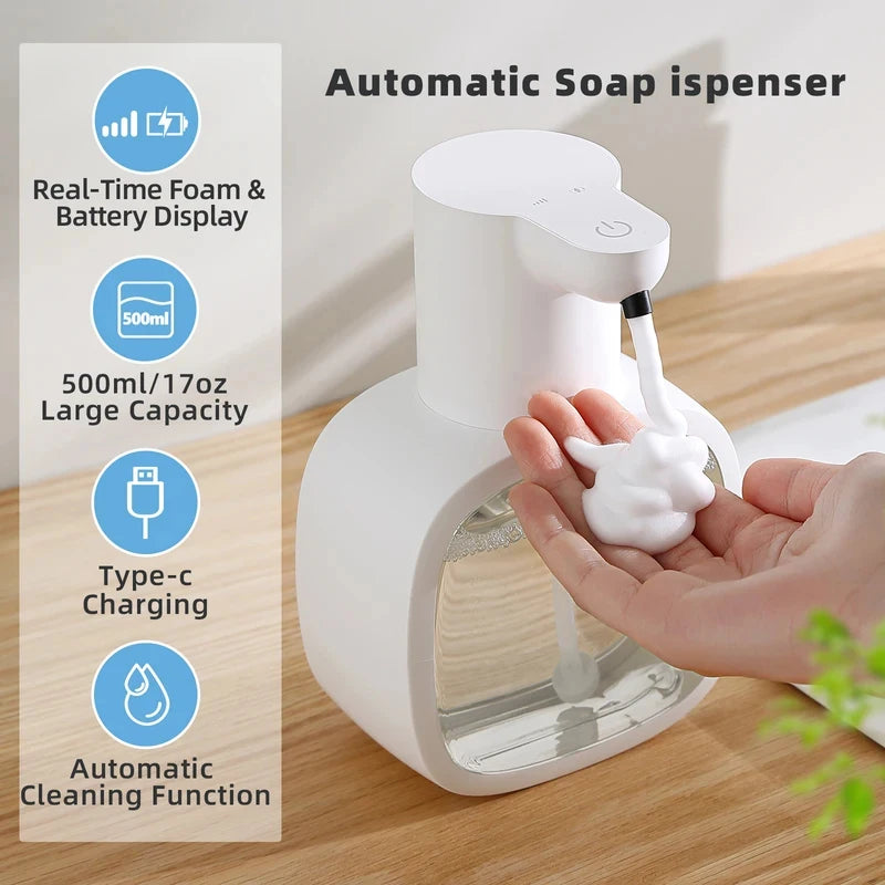 Wall-Mounted Touchless Foaming Soap Dispenser, USB Rechargeable