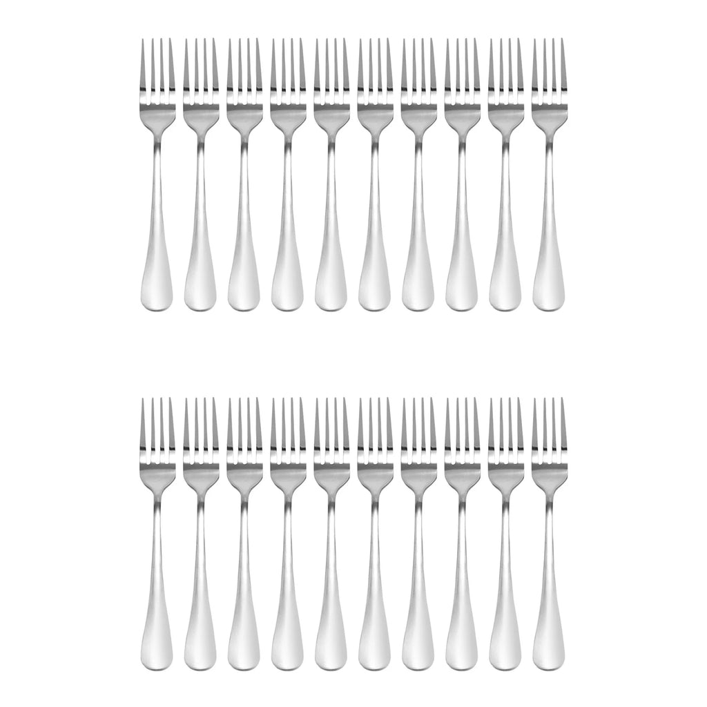ABRE-20 PCS Fork Table Stainless Steel Steak Fork Forks Cutlery Dinner Table, Fruit Salad, Steak-18.5Cm Total Length