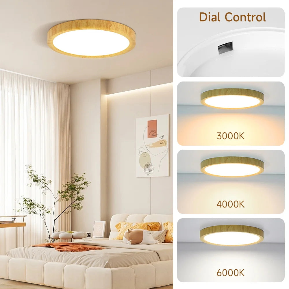 Ultra-Slim LED Ceiling Light – 3 Colour Temperatures, 20W/30W/40W, Round Flush Mount