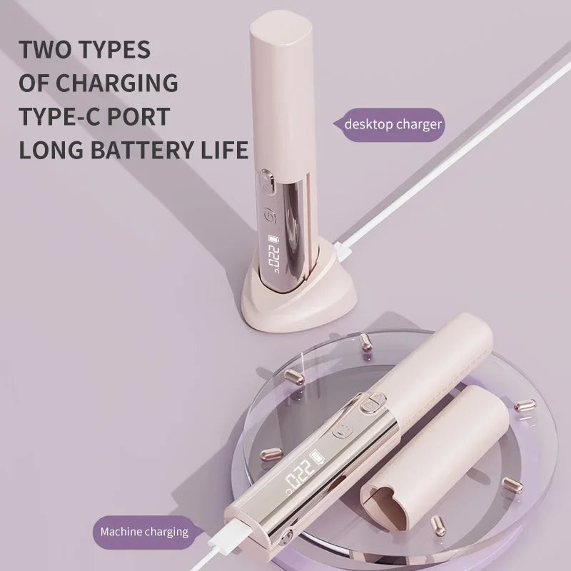 Cordless Rechargeable Hair Straightener Brush