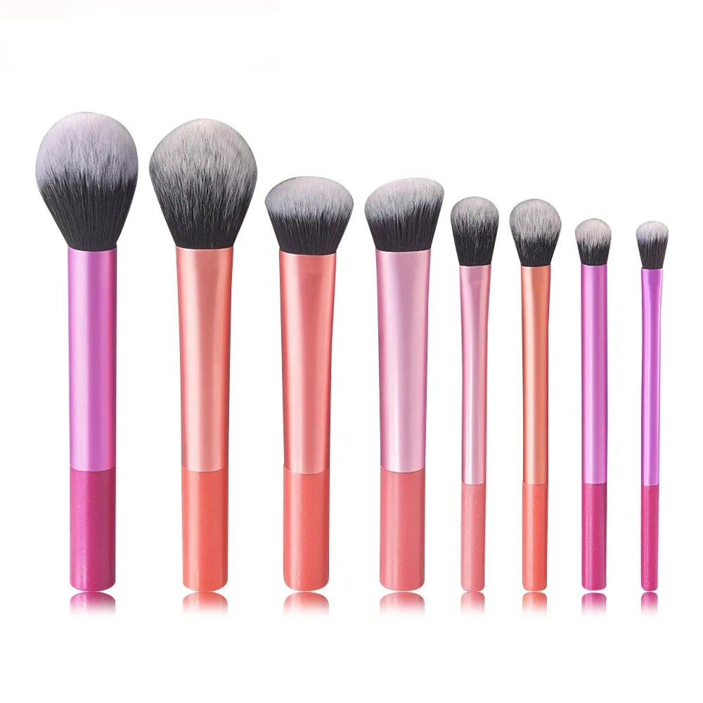 8-Piece Makeup Brush Kit – Foundation, Blush, Eye Shadow & Brow Brushes