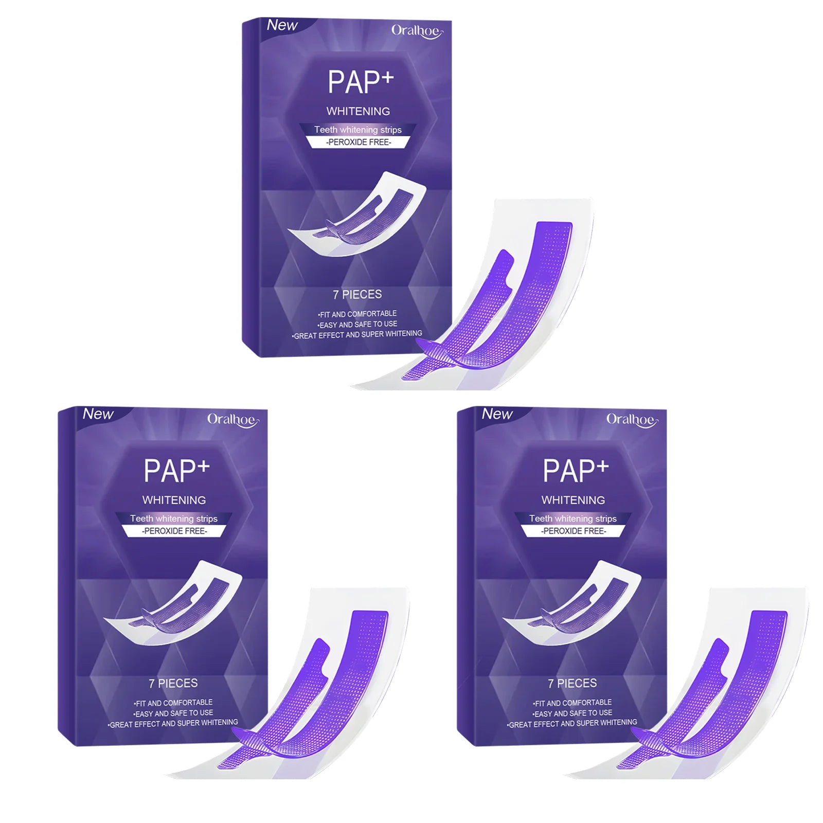 Purple Teeth Whitening Strips Bleaching Stains Remove Oral Whitening Supplies Tooth Stickers Remove Stains Care Stripes
