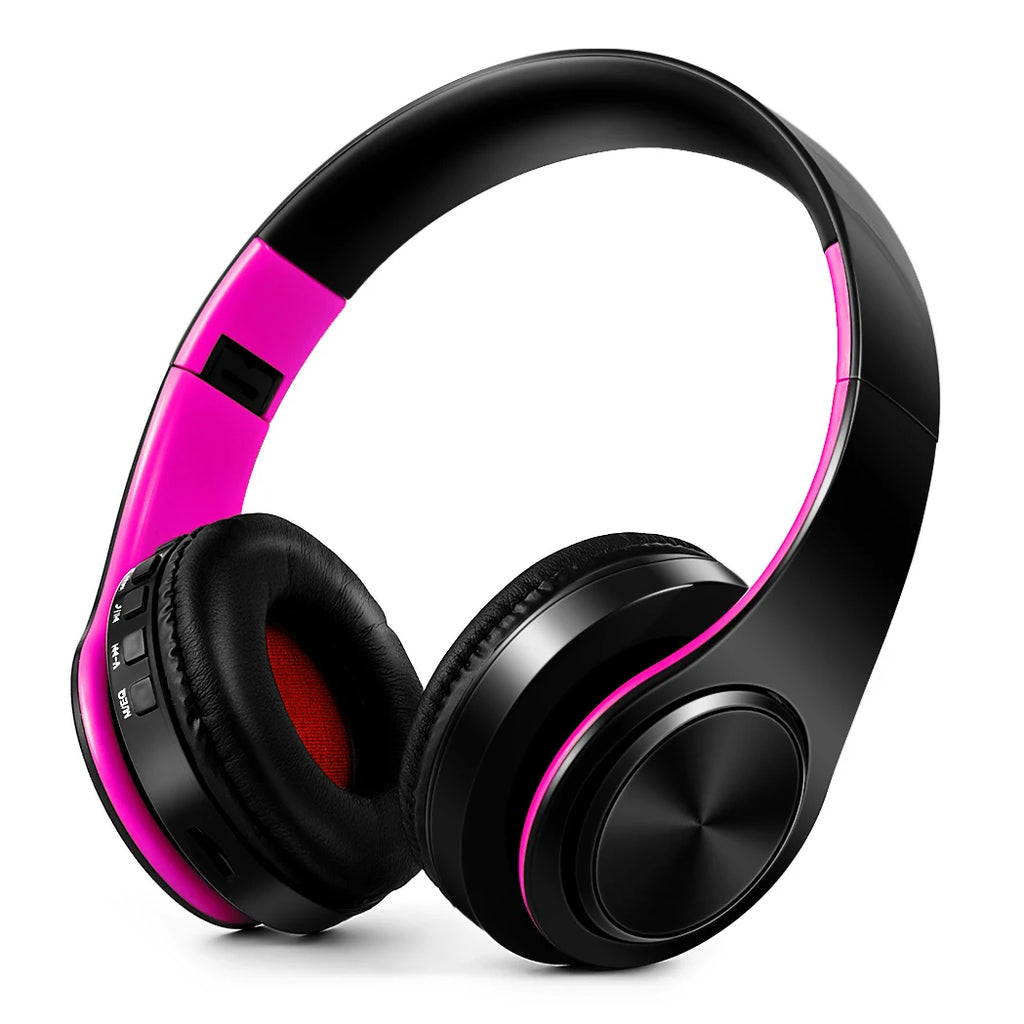 Foldable Bluetooth 5.3 Over-Ear Headphones with FM Radio & Mic