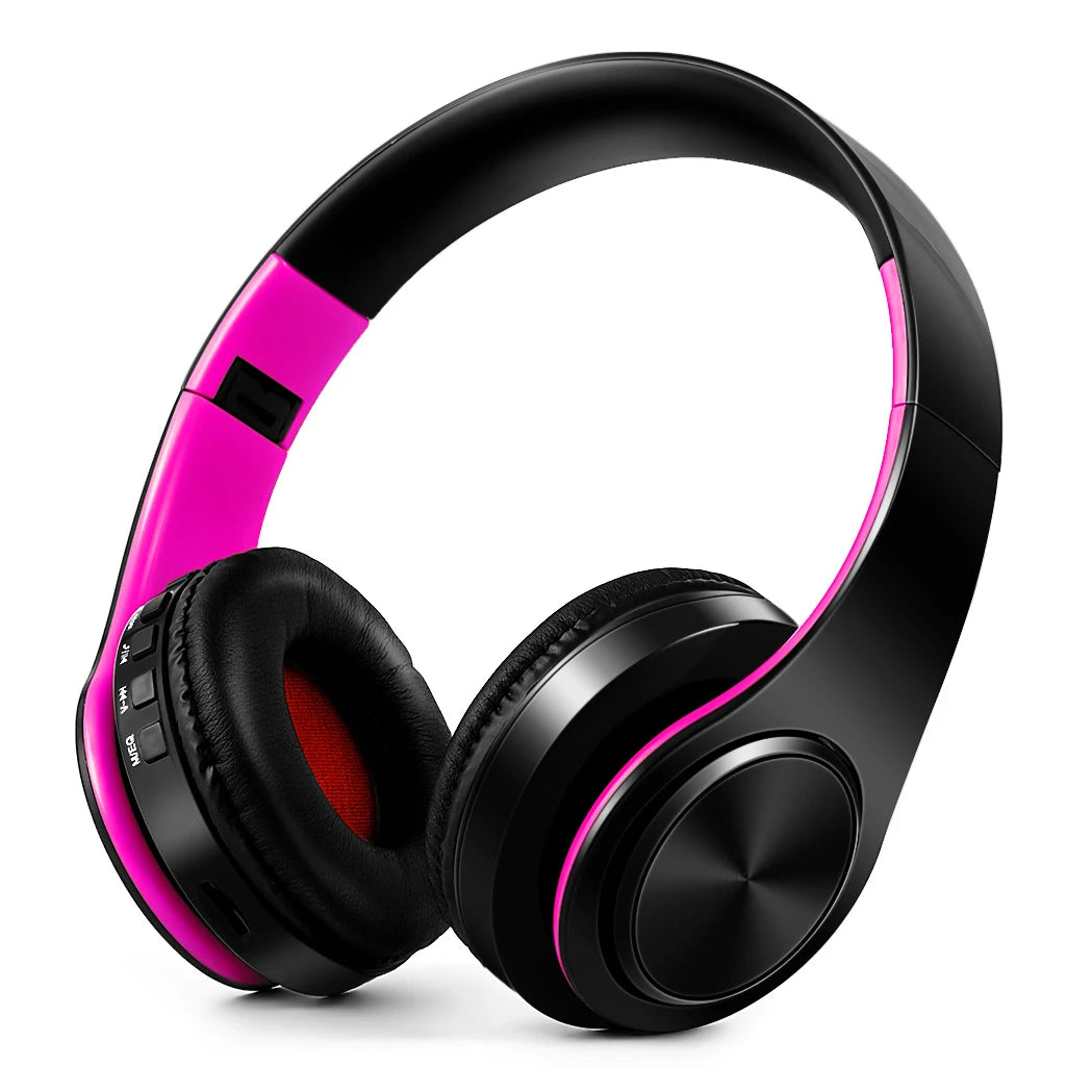 Foldable Bluetooth 5.3 Over-Ear Headphones with FM Radio & Mic