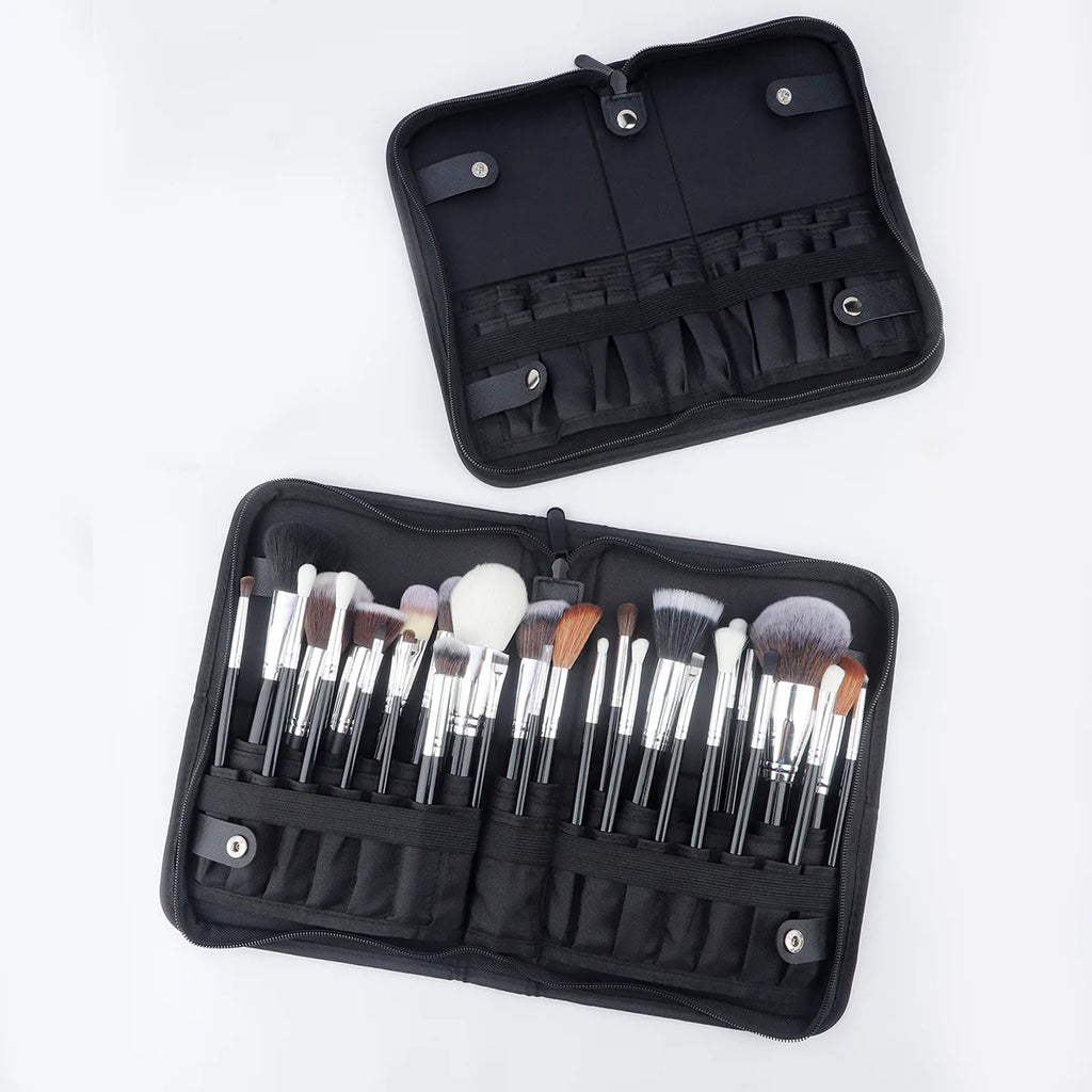 Foldable Makeup Brush Bag – 14 to 40 Slot Cosmetic Storage Organiser with Handles