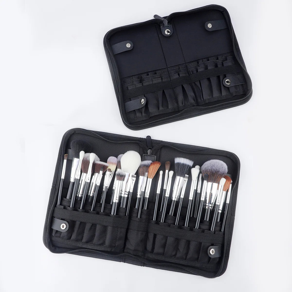 Foldable Makeup Brush Bag – 14 to 40 Slot Cosmetic Storage Organiser with Handles