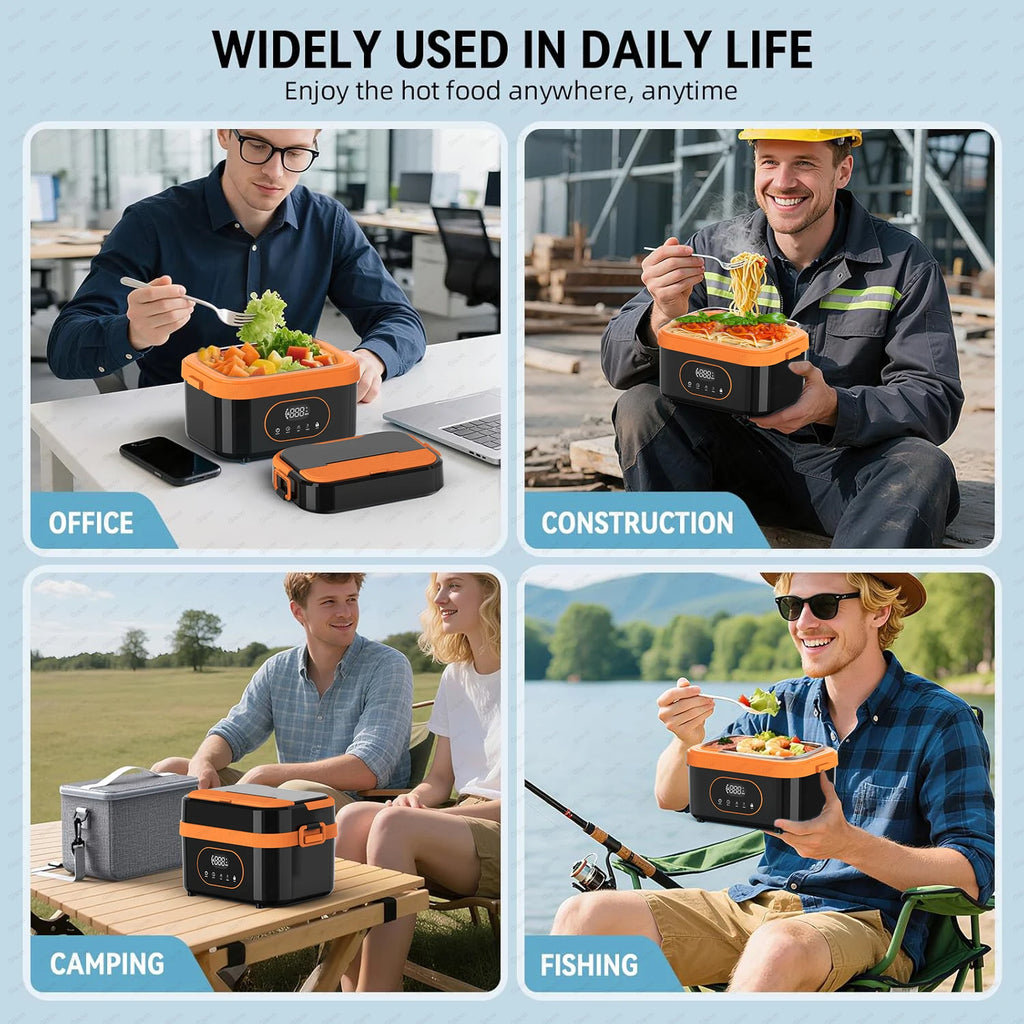 Cordless Heated Lunch Box with Carry Bag – 1.5L, 18,000mAh