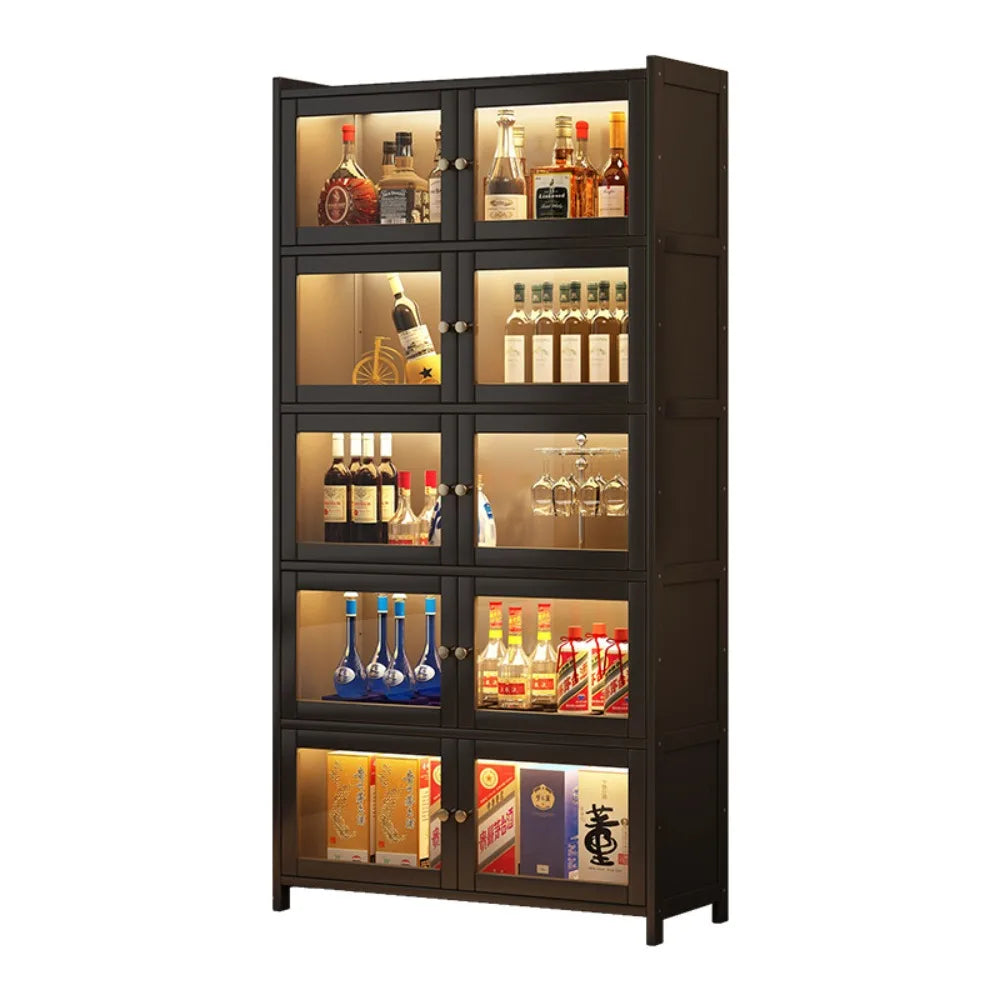Wine cabinet against the wall Locker Living room Household Baijiu red wine large capacity acrylic transparent storage cabinet