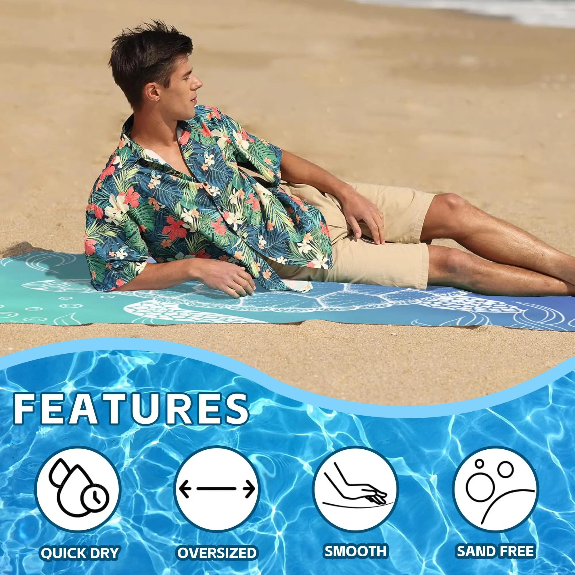 Microfiber Beach TowelLarge Quick-drying sunscreen for Adults  Absorbent Bath Towel Travel Swimming Pool Towel outdoor
