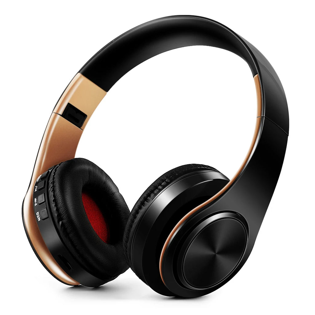 Foldable Bluetooth 5.3 Over-Ear Headphones with FM Radio & Mic