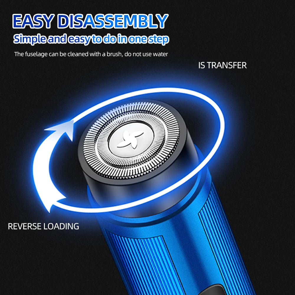 USB Rechargeable Mini Electric Shaver — Pocket-Size Portable Facial Razor for Men