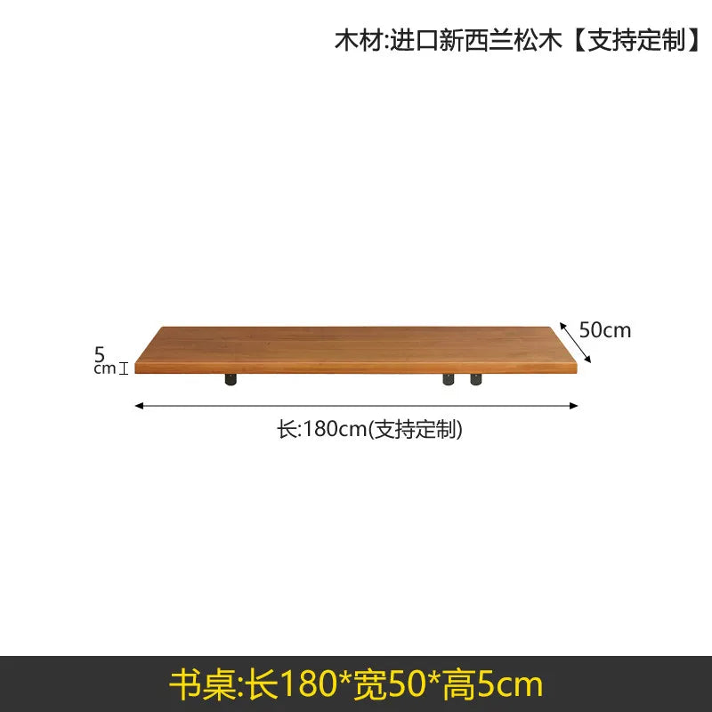 Nordic Solid Wood Desk with Bookshelf Modern Design Floating Wall Mounted Computer Desk Bedroom Study Furniture مكتب عائم FYFD