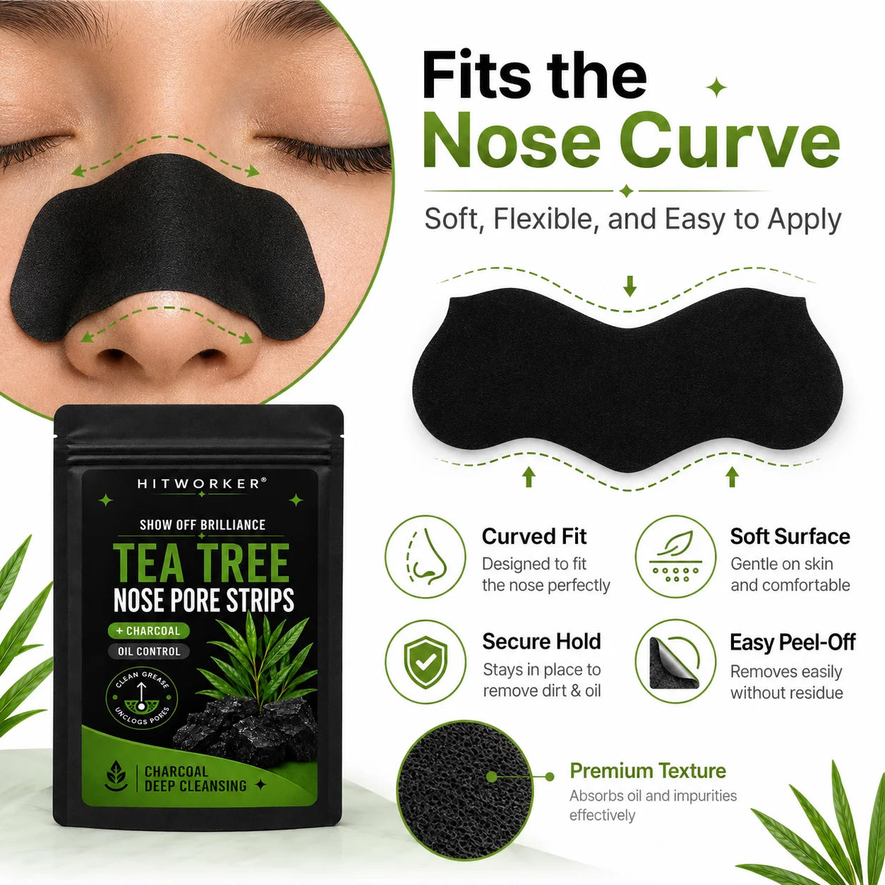 20pcs Blackhead Nose Strips Deep Cleansing Nasal Patch Remove Dirt Shrink Pores