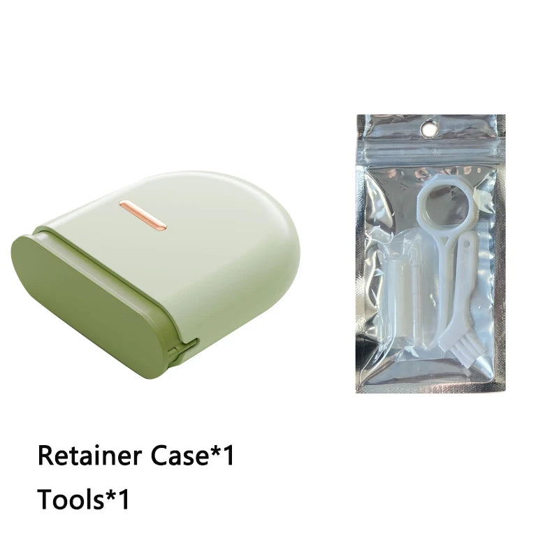 Fashion Retainer Case with Retainer Remover Tool Tight Snap Lock Orthodontic Mouth Guard Case with Vent Holes for Office Travel