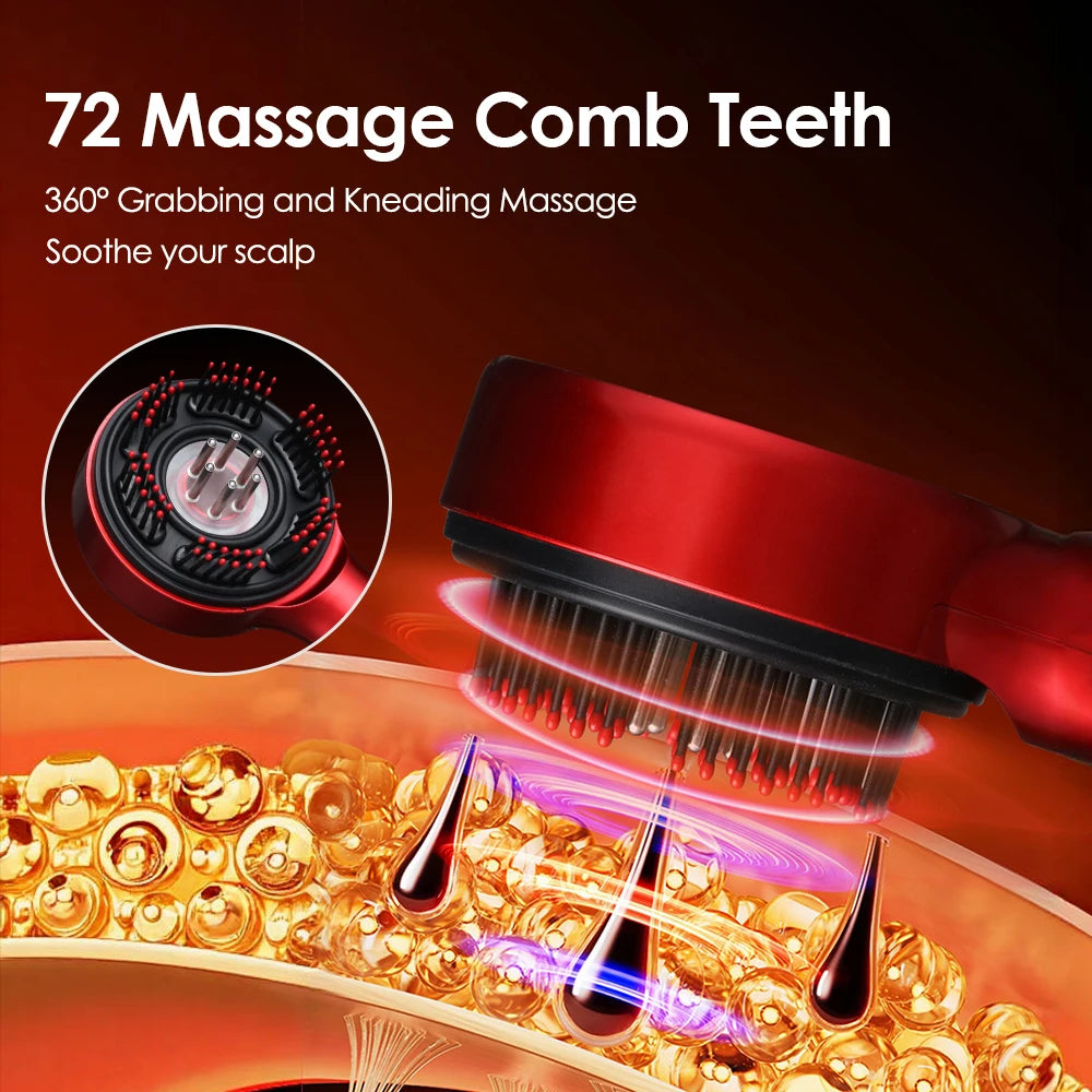 Electric Scalp Massage Comb with Oil Applicator & LED Lights