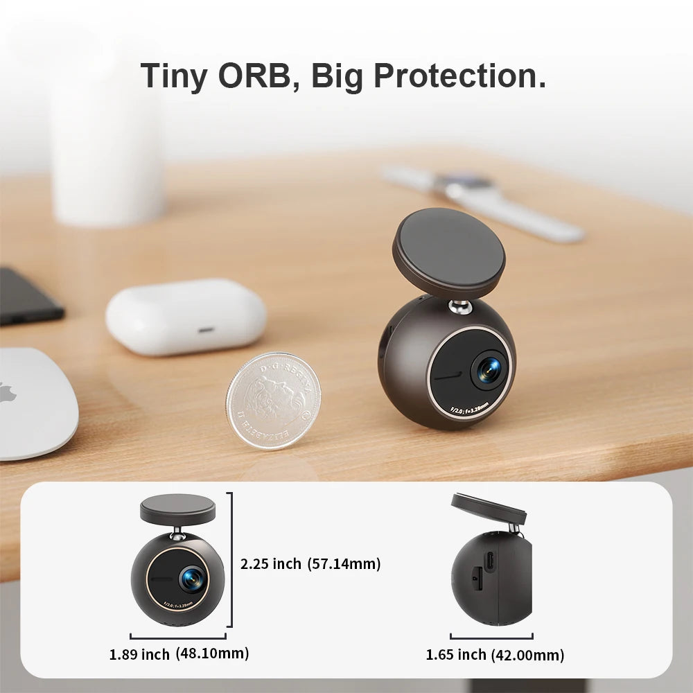 KAWA MINI ORB 2K Dash Cam with Wi-Fi & Voice Control