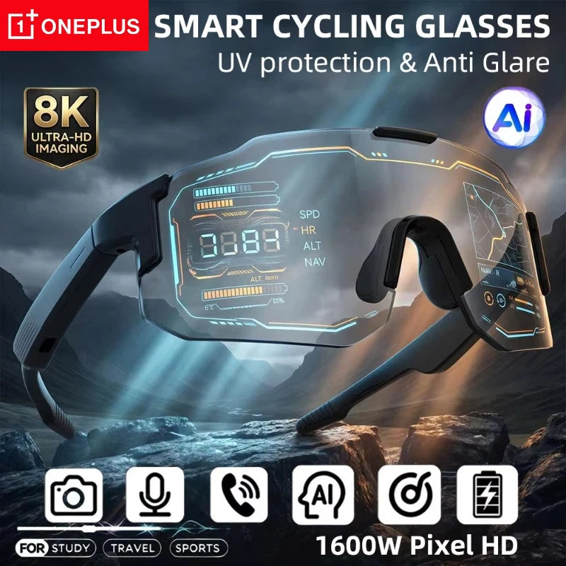 AI Smart Glasses with Camera, Touch Controls & Bluetooth