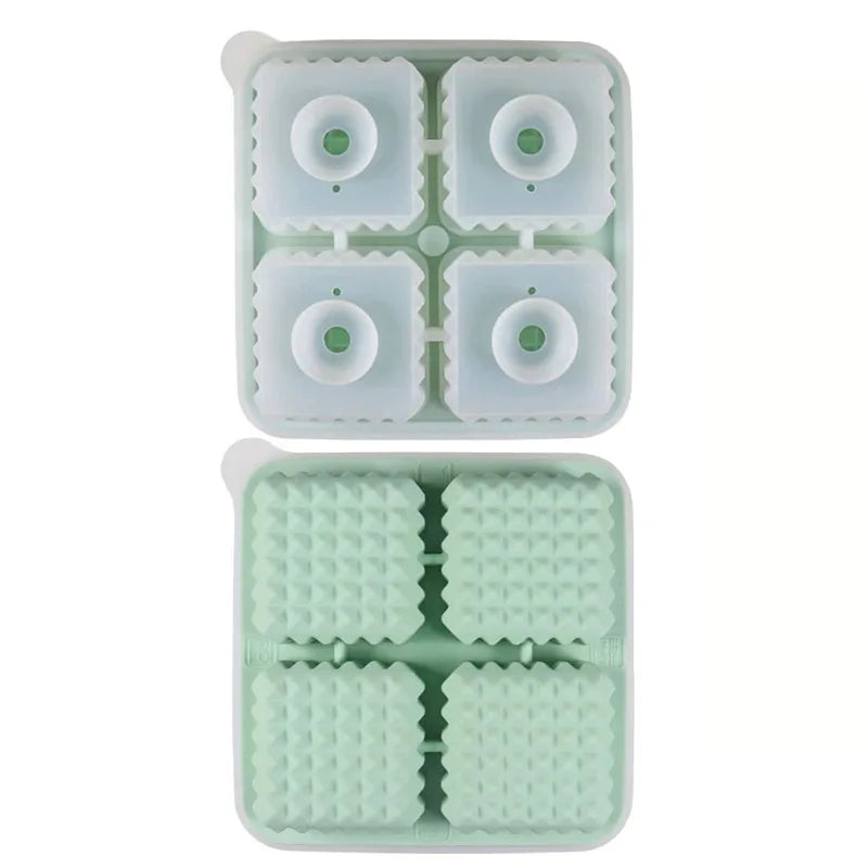 Silicone Ice Ball Mould with Lid - Round & Square Whisky Ice Tray