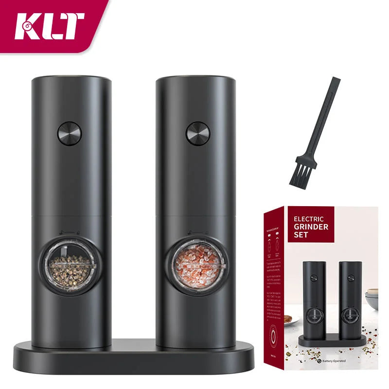 Electric Automatic Salt and Pepper Grinder Set with Led Light Grinder Set Spice Mill Adjustable Spices Grinder Kitchen Tools